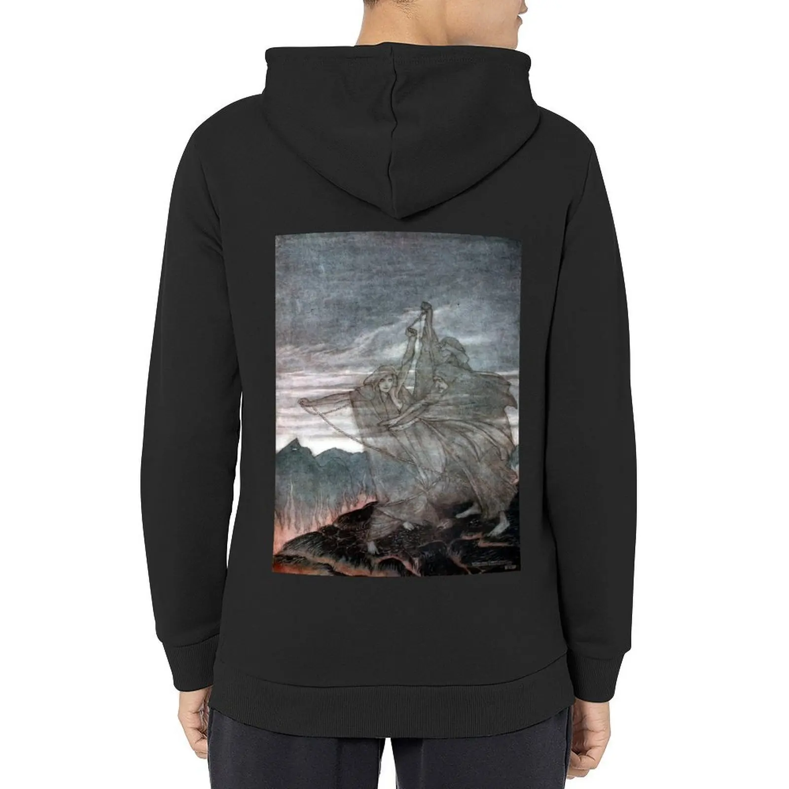 The Norns Vanish - Siegfried and the Twilight of the Gods - Arthur Rackham Hoodie ملابس رياضية للرجال