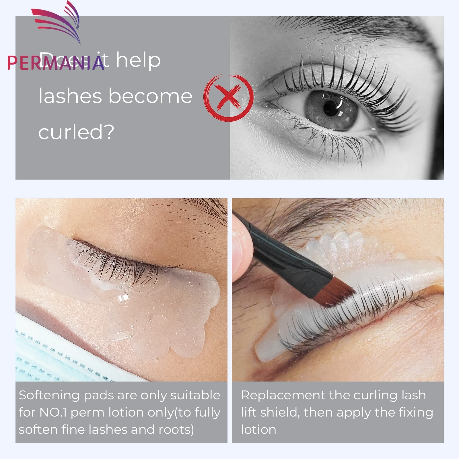 PERMANIA Super Sticky Lash Perm Pads Weichmachende Hebe Wimpern Rod Shield Selbstklebende 3D Wimpernzange Zubehör Make-up-Tool
