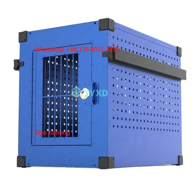 

TYXD Dark Blue Aluminum Dog Cage for Medium Dog Crate Kennels Extra Large Indoor Dog Cage for Car