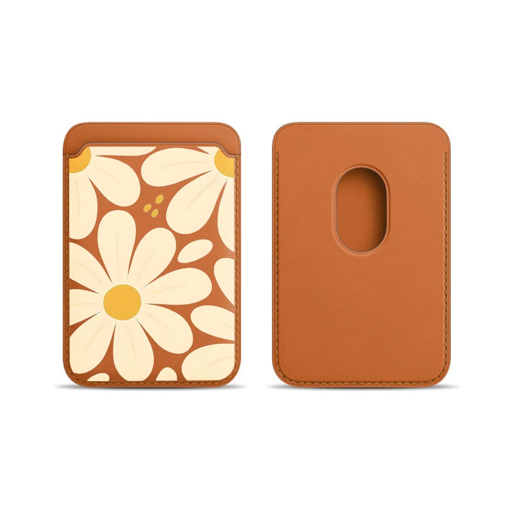 Blumen-Leder-Kartenetui Handyhülle Kartenhalter für Magnetische Hülle Geeignet für alle iPhones mit Magsafe-Kartenfunktion Rückseitentasche – Detail 14