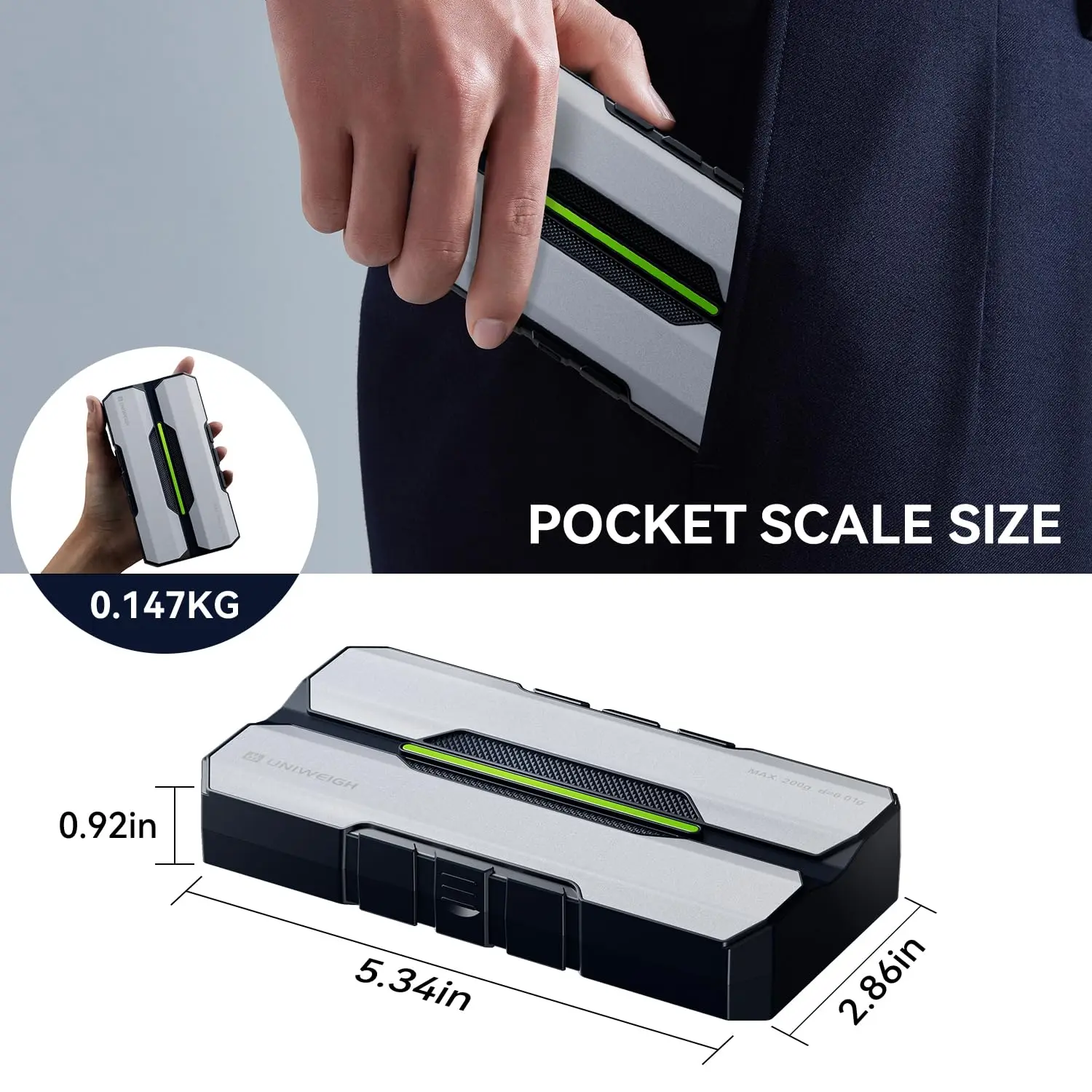 مقياس جرام الجيب الرقمي 200 جرام/0.01 جرام مع 6 وحدات، مقياس المجوهرات، مقياس العملات المعدنية مع شاشة LCD بأوزان 50 جرام، وظيفة الفارغة