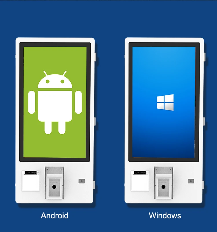 كشك طلب ودفع المطاعم قائم على الأرض من VETO مقاس 32 بوصة مع ماسح رمز الاستجابة السريعة