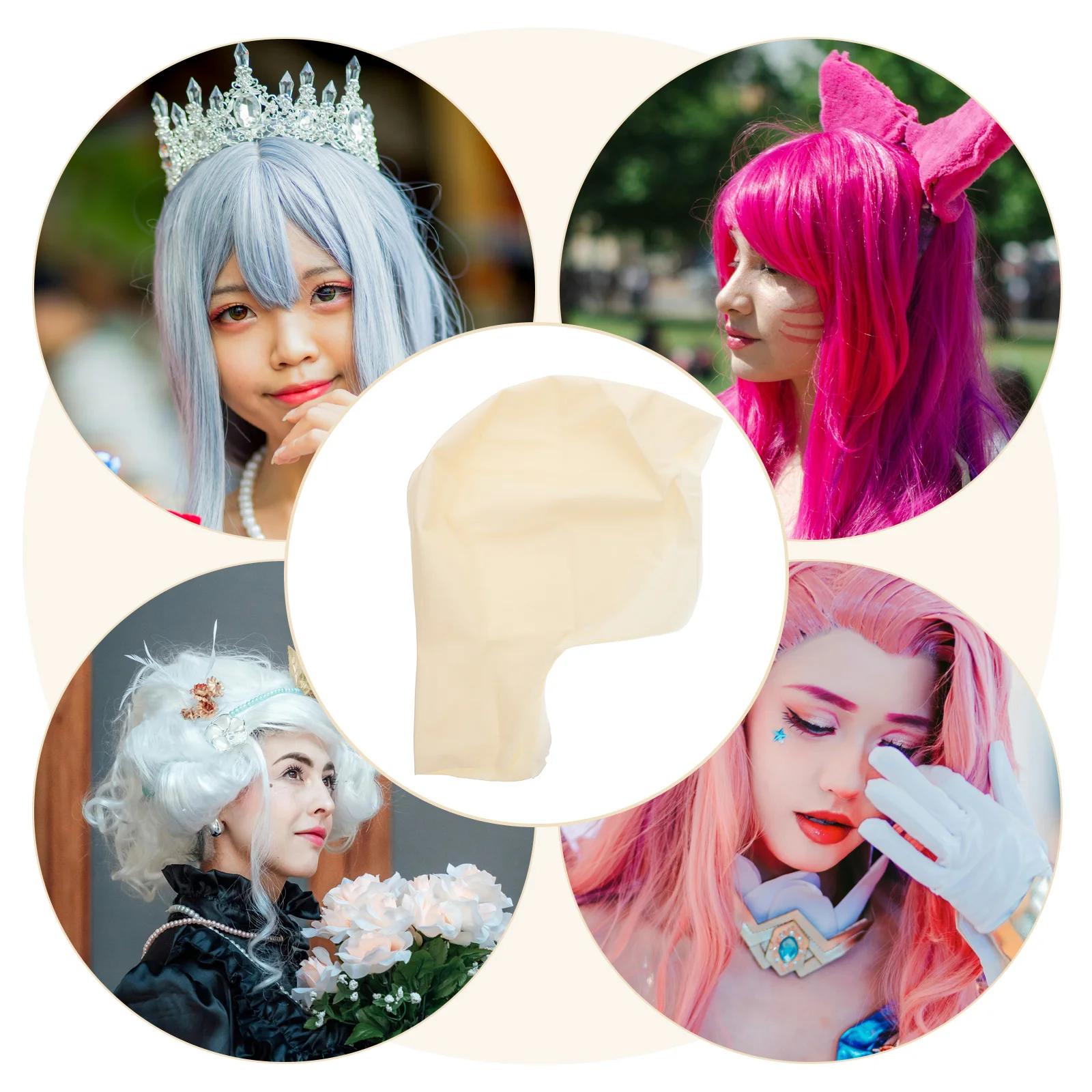 

Bald Head Cover Latex Cap Cosplay Accessory Realistic Look Monk Party Favor Halloween Dress Up Prop Dress Up Head Cover