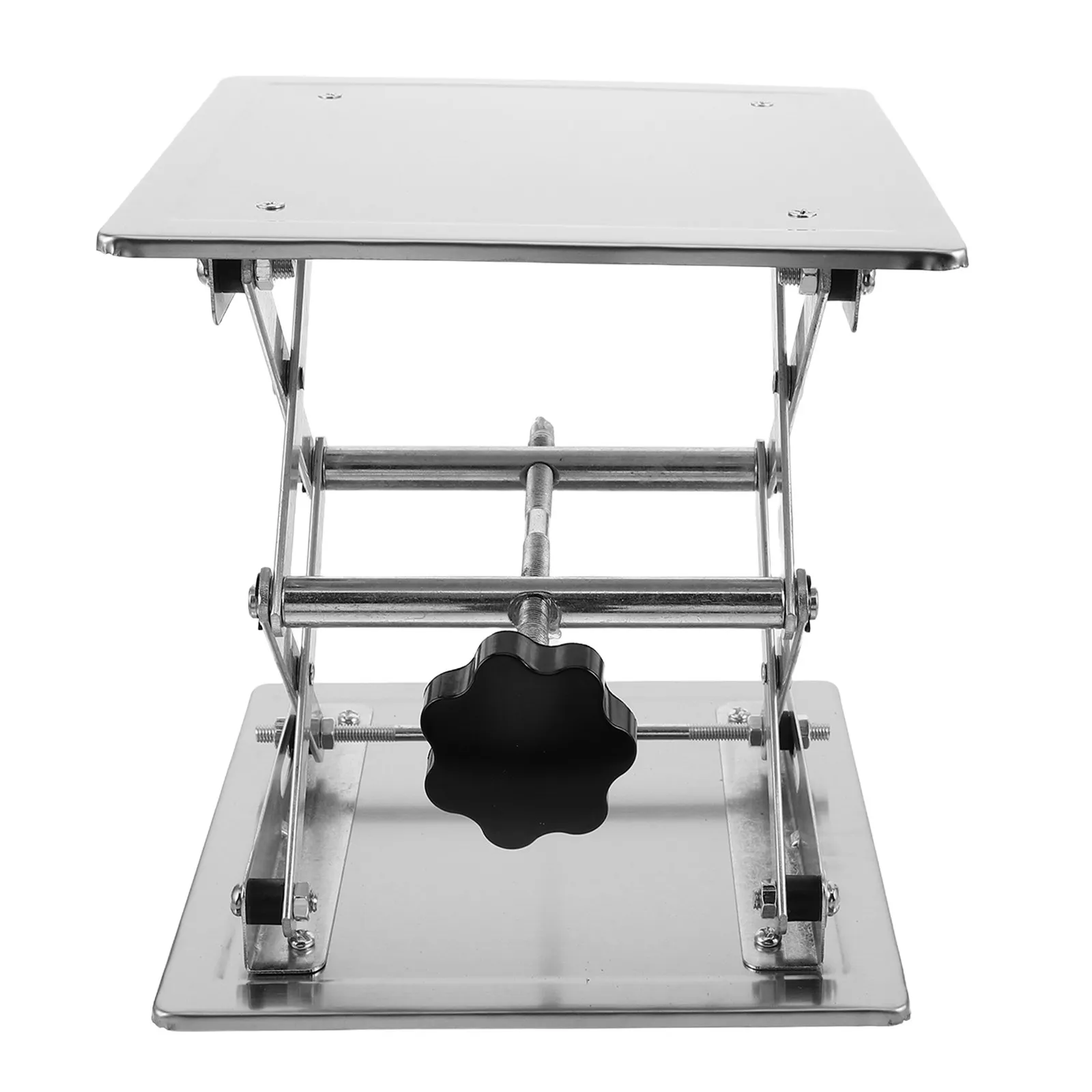 Manual Laboratory Lift Platform Stainless Steel Adjustable Scissor Jack Stand 200x200mm Compact Space Saving Design for Tight