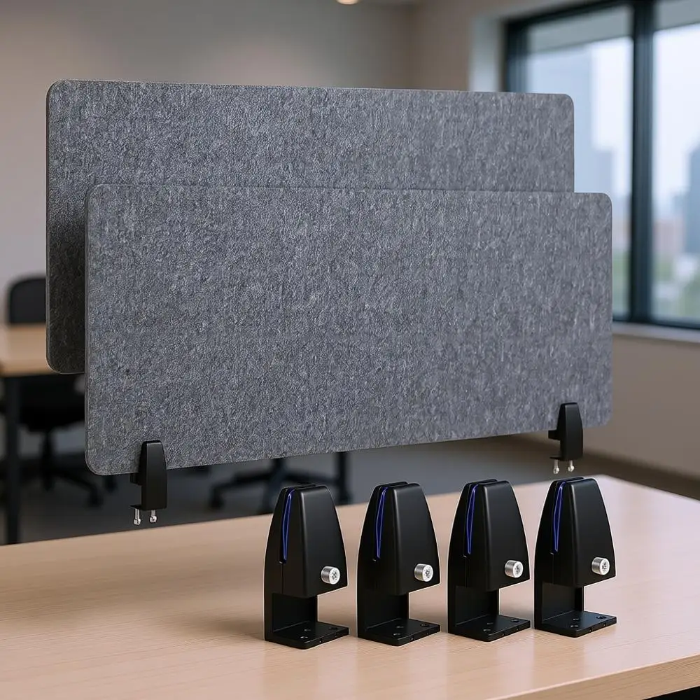 

Acoustic Desk Dividers for Noise Reduction and Privacy, 2-Pack, Gray, 47.24 x 15.75