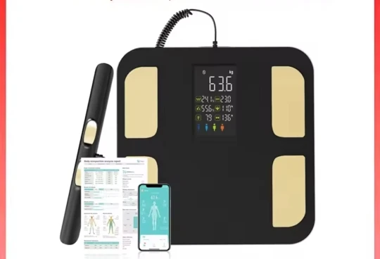 Smart Body Composition Scale with Handheld Sensor – 1.5 m Spiral Cable | Fitness & Health Tracker