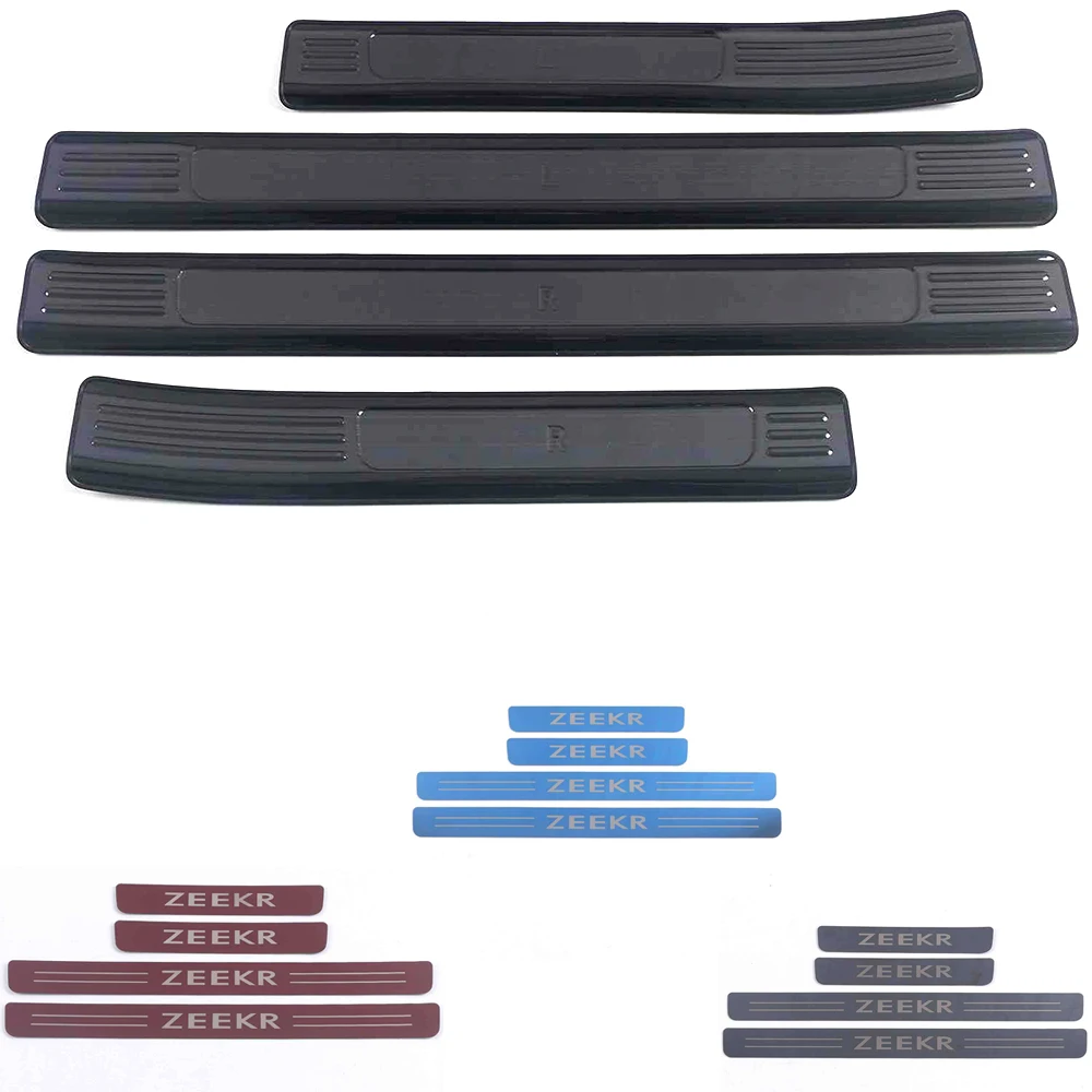 Stainless Car Door Sill Scuff Trim Plate Welcome Protectors For Geely Zeekr 001 Accessories 2021-2024 Guard Plat External