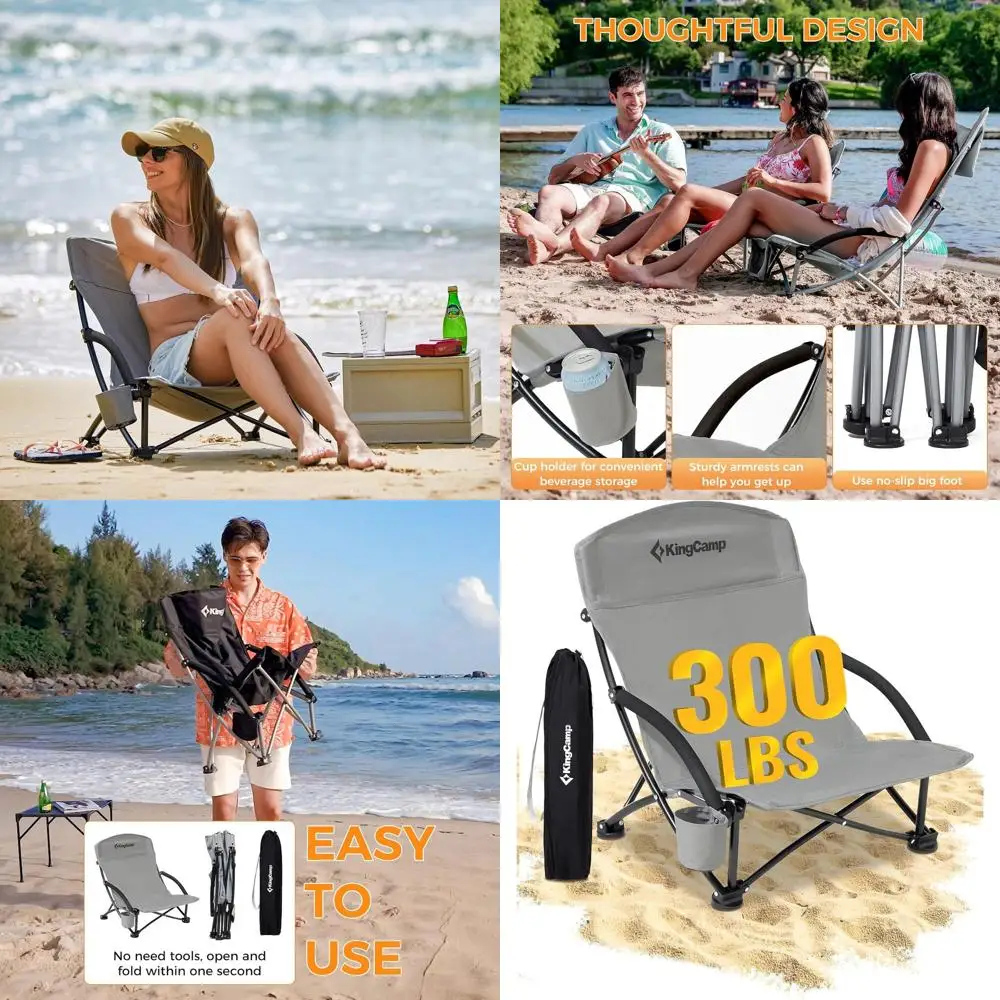 

Ultra Lightweight Portable Folding Chair for Adults with Wide Seat, Supports 300lbs, Ideal for Camping and Outdoors