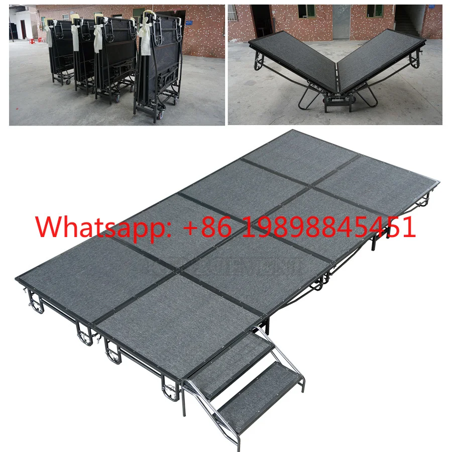 

Indoor Metal Folding Portable Stage Platform With Wheels