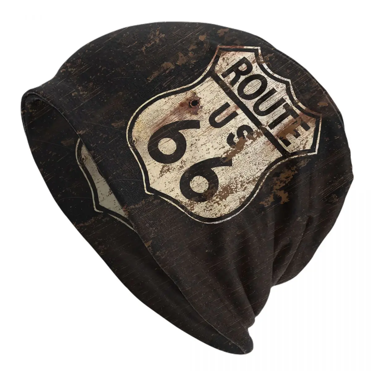

Bonnet Hats U S Route 66 Men Women's Thin Skullies Beanies Hat Metal Design Autumn Spring Warm Cap Street Caps