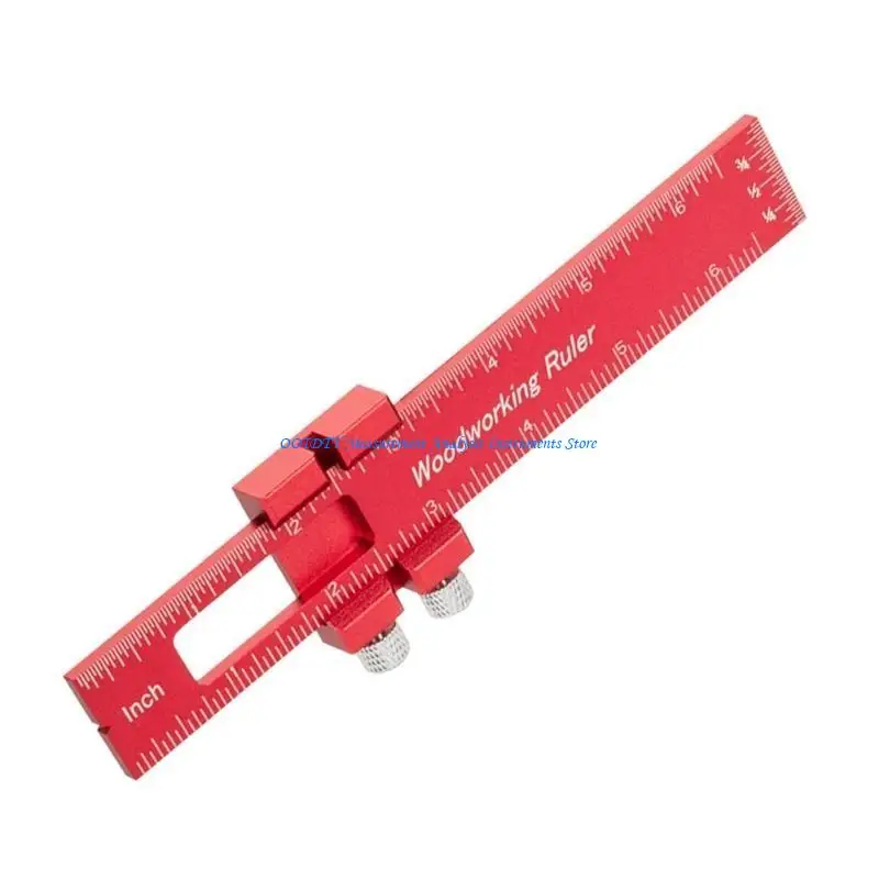 367D Pocket Ruler 6/8/12 Inch T-Types Scribing Square Ruler Aluminum Alloy