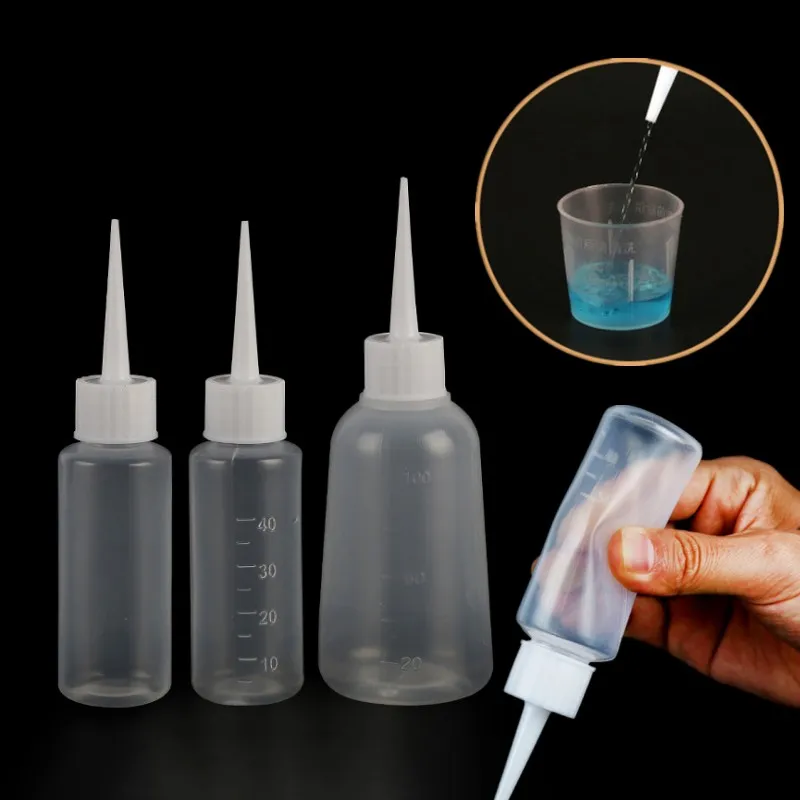 5PCS 40/100ml Plastic Clear Tip Applicator Bottle Squeeze Bottle Suitable For Crafts Art Glue Multi Purpose Refillable Empty