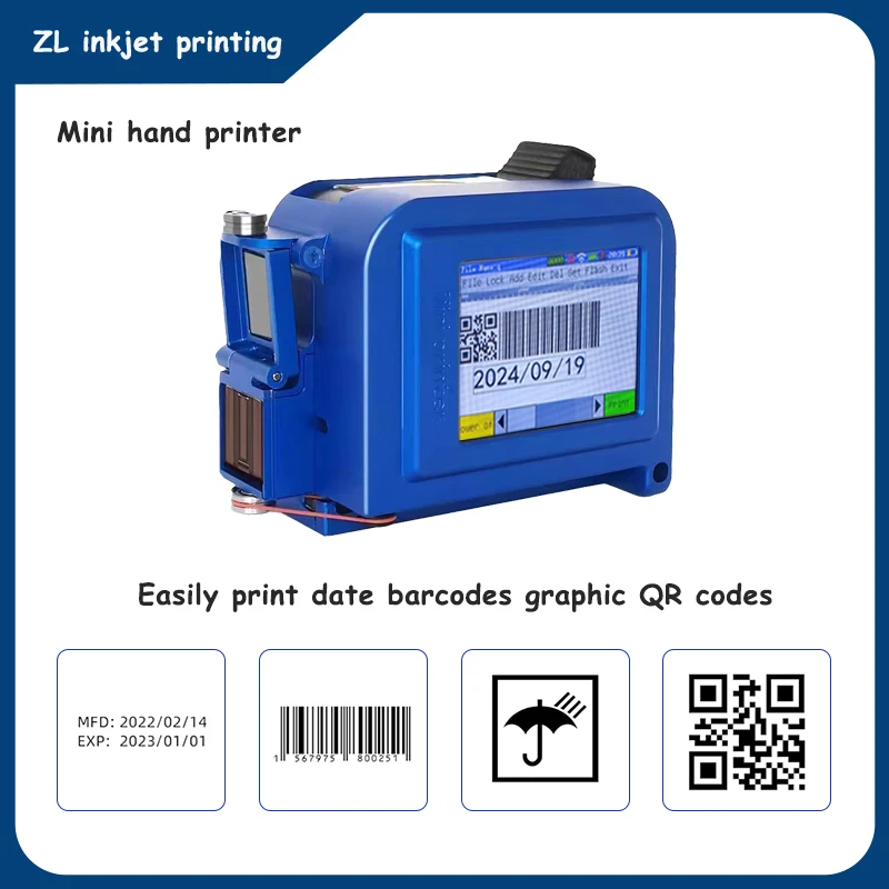 

Portable Mini Handheld Inkjet Printer 12.7mm for QR Barcode Batch Date Number Logo Expiry Date Coding Machine 28 Languages