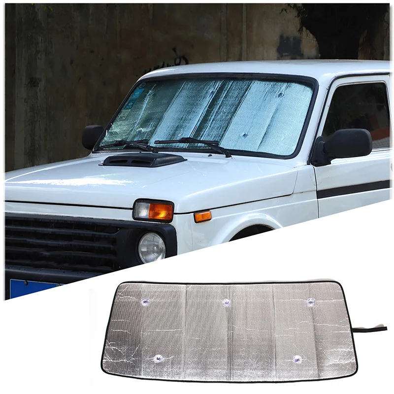 

Car Sun Shade Front Windshield Sun Shade UV Protection Sun Shade Car Accessory For Lada Niva 4×4 Legend Travel VAZ-2121 VAZ-2131