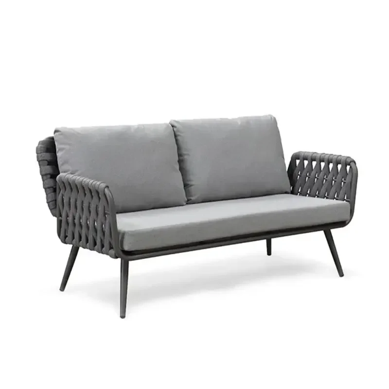Modern Style Grey Aluminum Outdoor Garden Sofa Set From China Factory for Living Room Kitchen Leisure Use Metal Material
