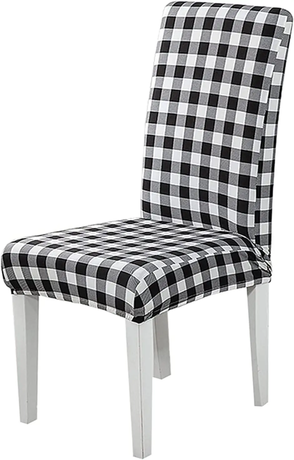 

Buff Che Spandex Chair Slipcovers Removable Universal Stretch Elastic Gingham Chair Protector Covers For Dining Room,