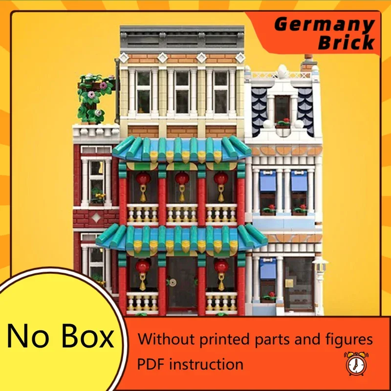 

Moc Building Bricks City Street View Model Chinese Restaurant Technology Modular Block Gifts Toys For Children DIY Sets Assembly