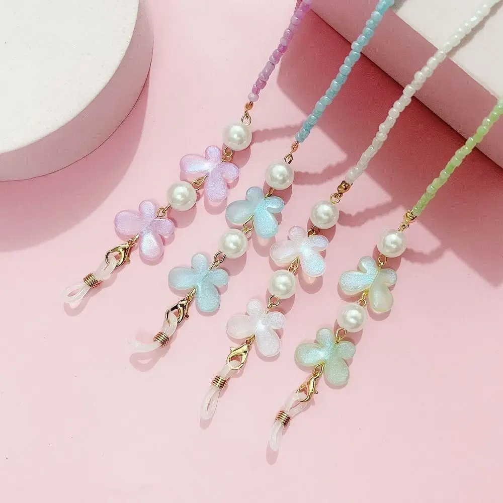 Nieuwe antislip parel kraal zonnebril lanyard riem ketting lenzenvloeistof ketting koord leesbril verstelbare antislip riem