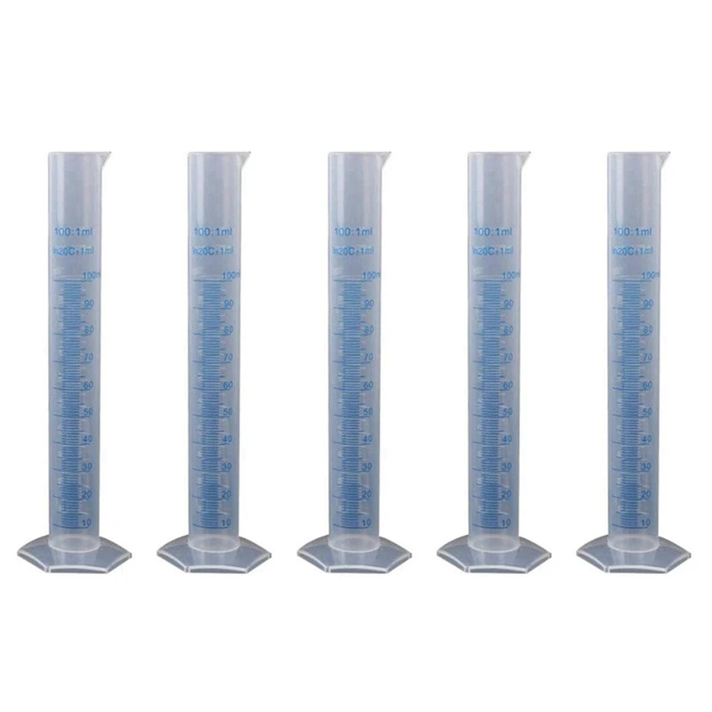 Hot 5X Measuring Cylinder Plastic Graduated Tube Tool For Lab(100Ml)