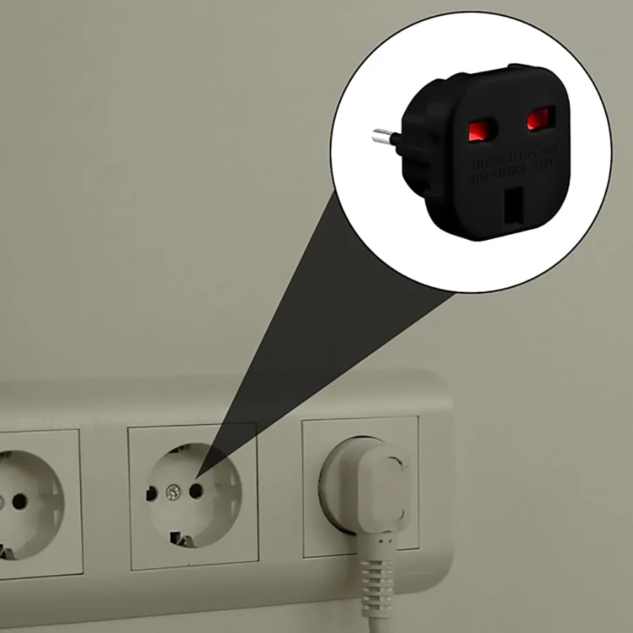 2pcs/1pc UK to European Plug Adapter Converter For Travelling To Italy Cape Verde Poland Spain Turkish Greece Bulgaria and More