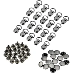 40Sets Boot Lace Hooks Brass Shoes Lace Safety Buckle Shoes Eyelets Hook Loop D‑ring With Rivets For Climb Hiking Shoes Work