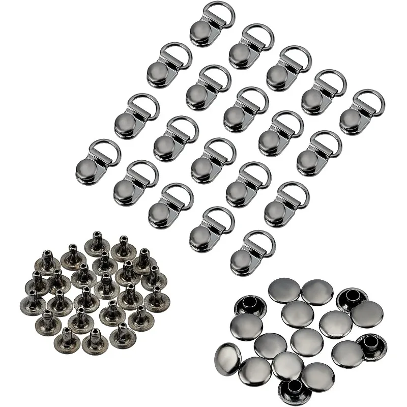 40Sets Boot Lace Hooks Brass Shoes Lace Safety Buckle Shoes Eyelets Hook Loop D-ring With Rivets For Climb Hiking Shoes Work