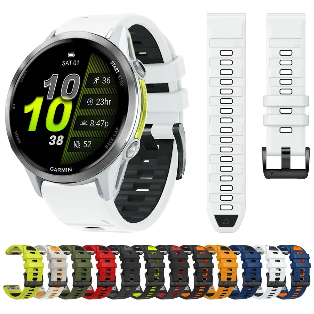 

Сменный ремешок QuickFit 22 мм для Garmin Forerunner 970 965 955 945 935 745 MARQ, двухцветный спортивный силиконовый ремешок, браслет