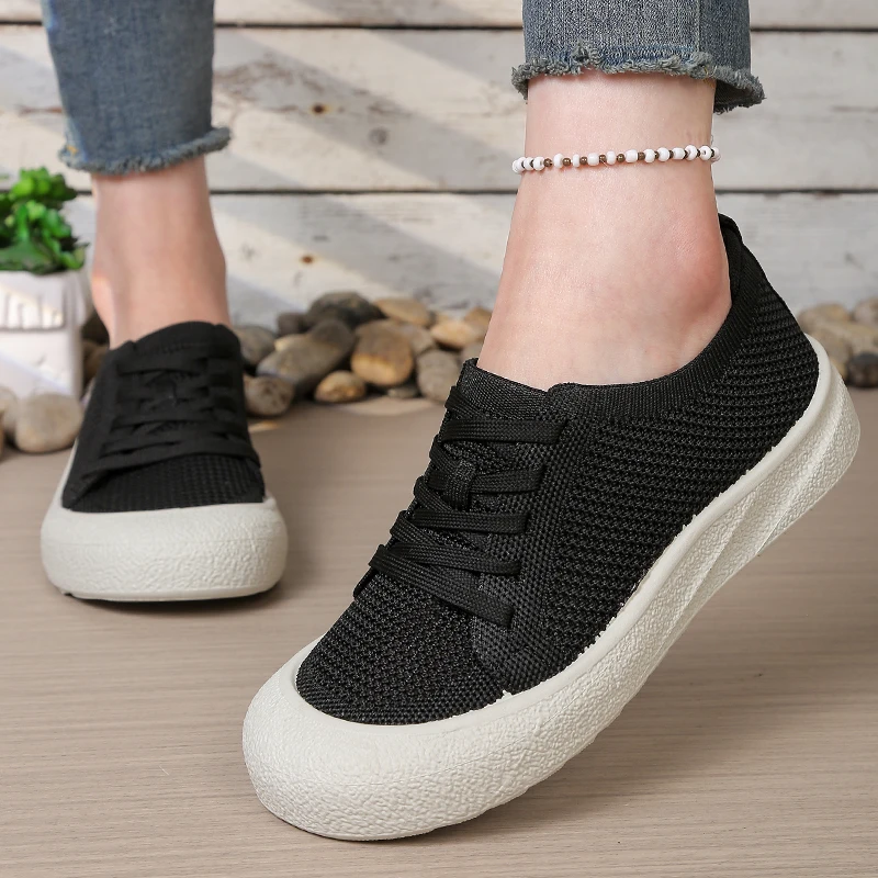 

Women's Shoes Casual Sneakers Breathable Knit Lace-up Canvas Style Shoes for Women Free Shipping