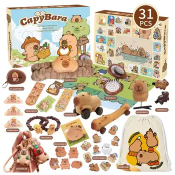 Capybara Holiday Calendar Advent 2024 Christmas Countdown Calendar 24 Days Christmas Countdown Toys Christmas Countdown Keychain
