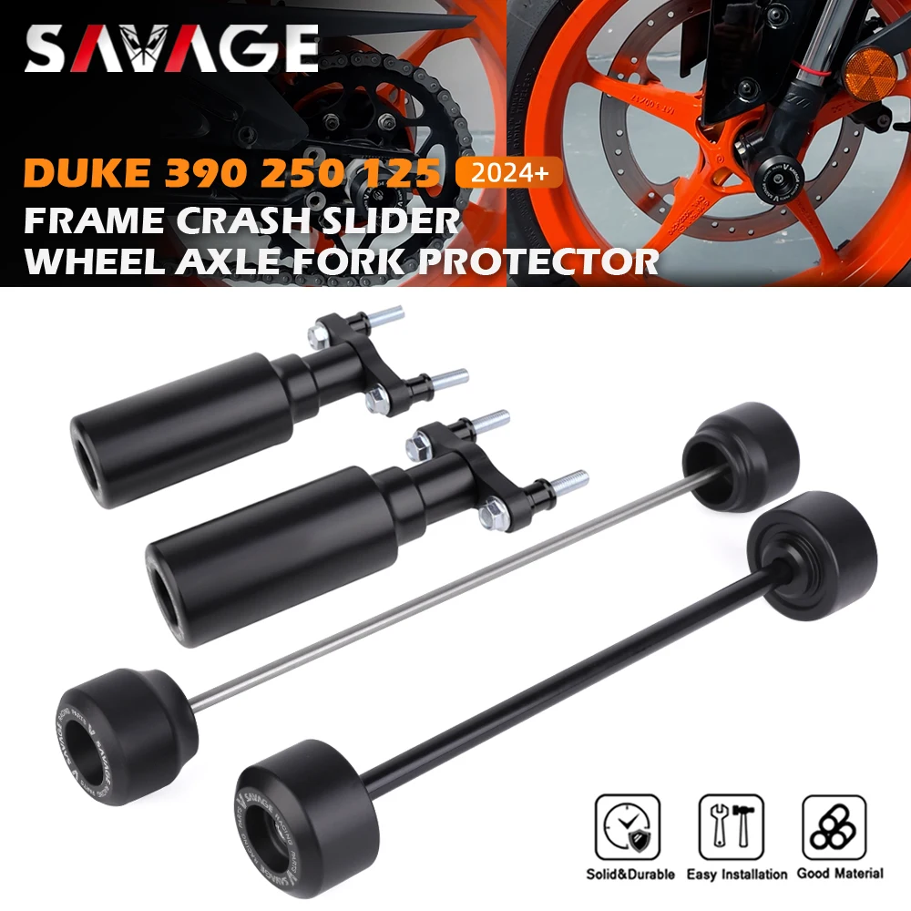 

New For DUKE 390 250 125 Duke Frame Fairing Guard Crash Slider Rear Front Wheel Axle Slider Swingarm Protector Duke390 2024 2025