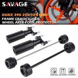 New For DUKE 390 250 125 Duke Frame Fairing Guard Crash Slider Rear Front Wheel Axle Slider Swingarm Protector Duke390 2024 2025