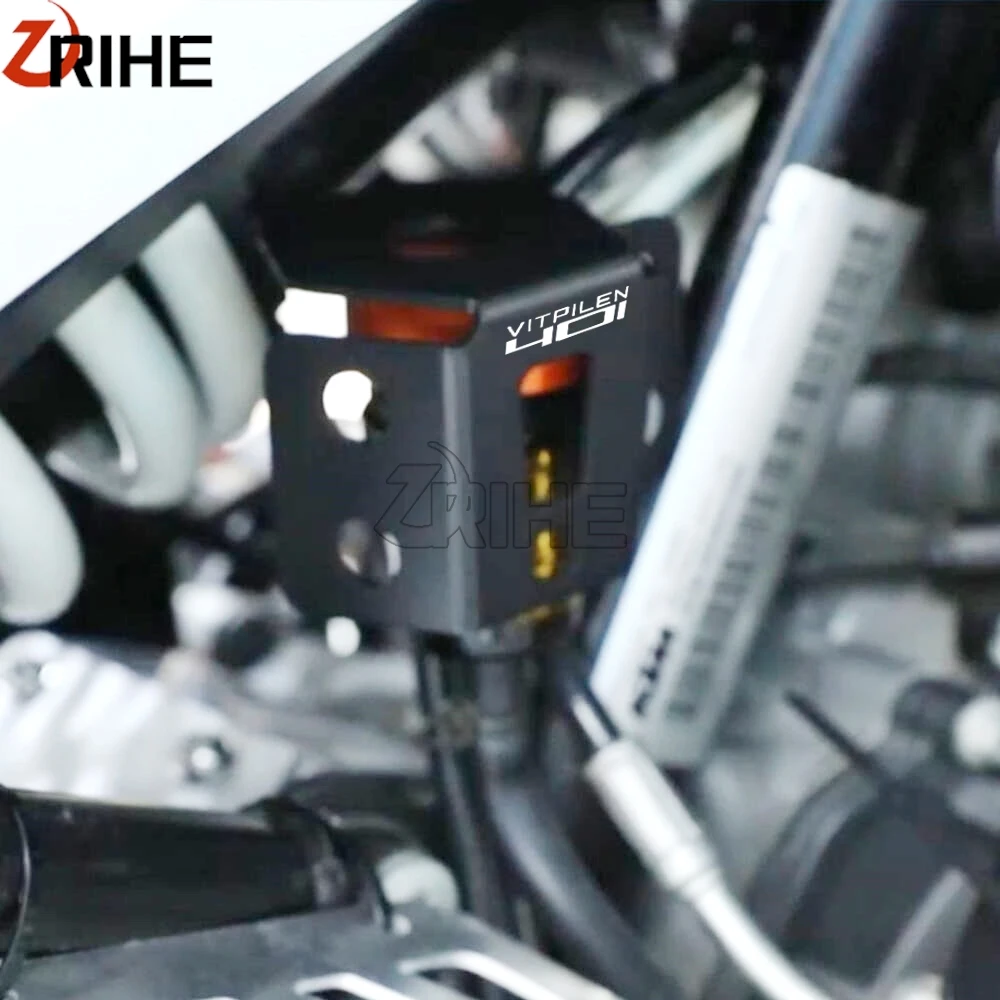 

Motorbike Aluminum For Husqvarna Svartpilen 400 125/200 /Vitpilen 401 2020-2023 Rear Brake Fluid Reservoir Cover Guard Protector