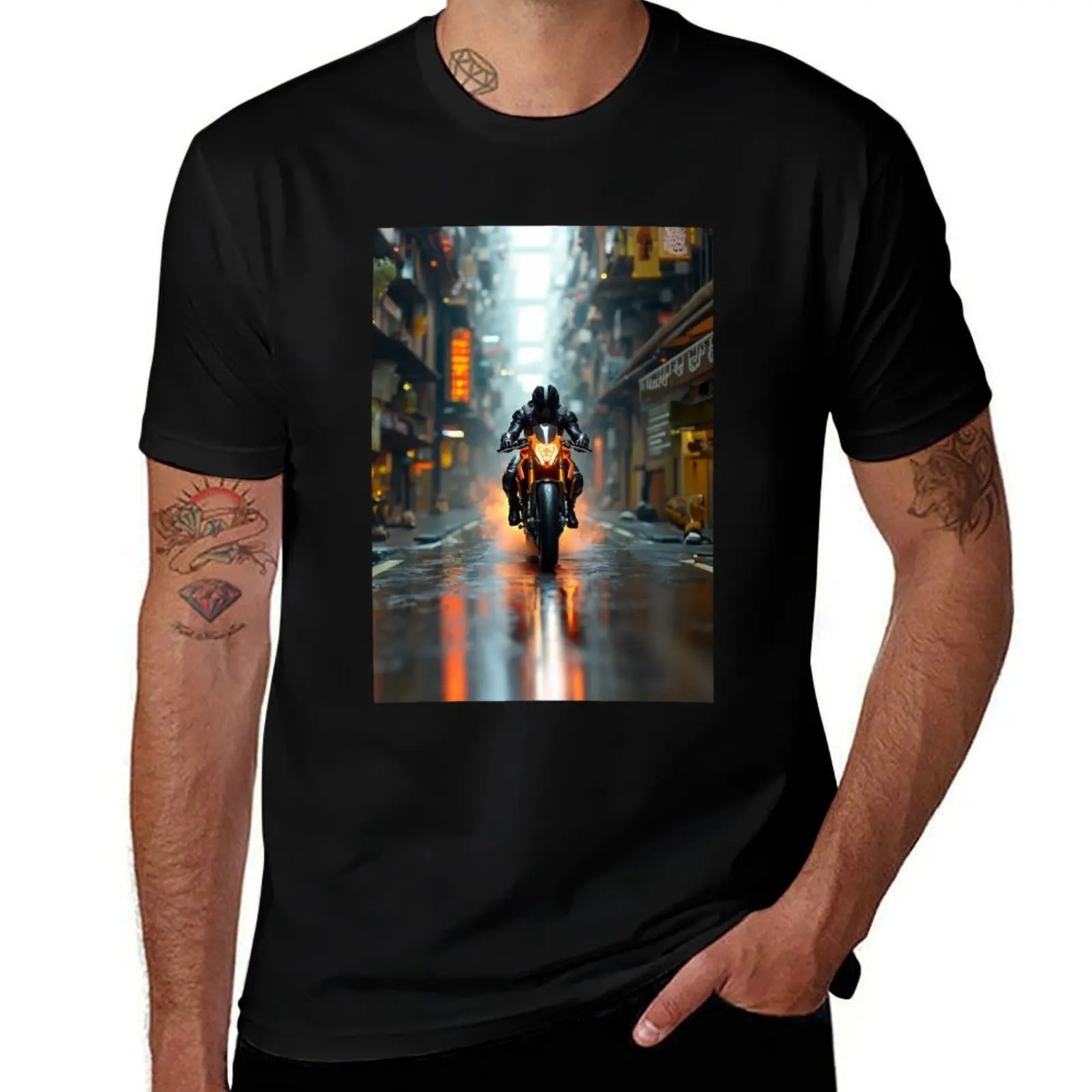

Bikers on a night ride in the rain T-Shirt Blouse funny gifts essential t shirt t shirts for men