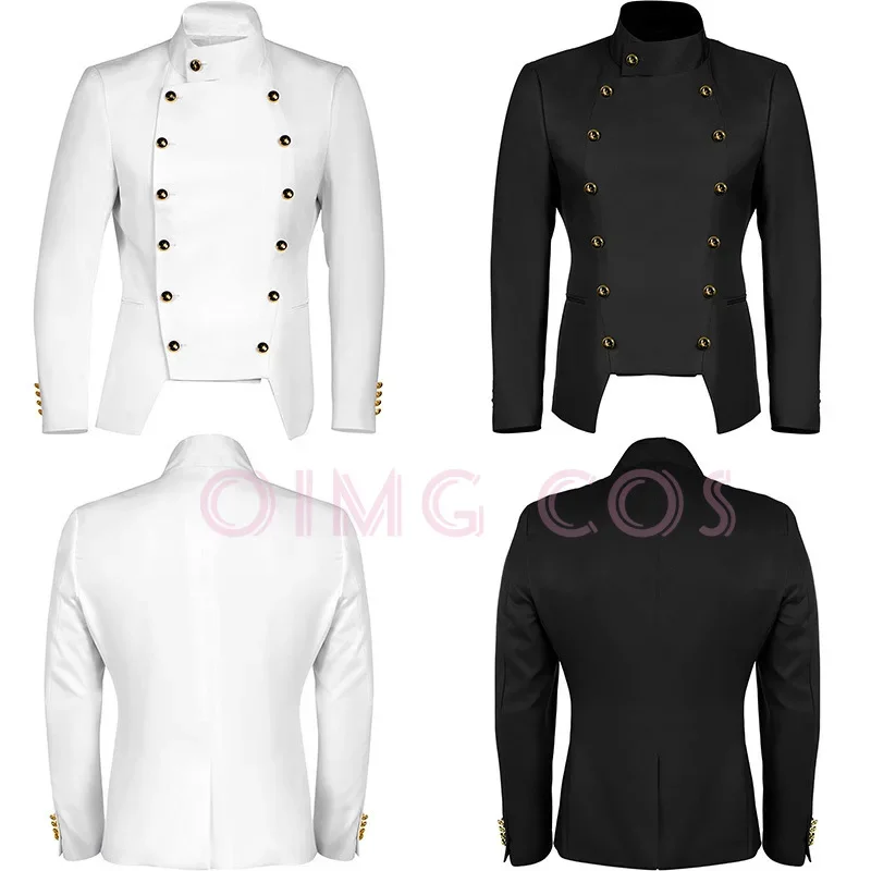 

Retro Tailcoat Tuxedo Stage Performance Costume Gothic Suit Men Adult Clothing Medieval Mid Length Punk Cosplay Clothing