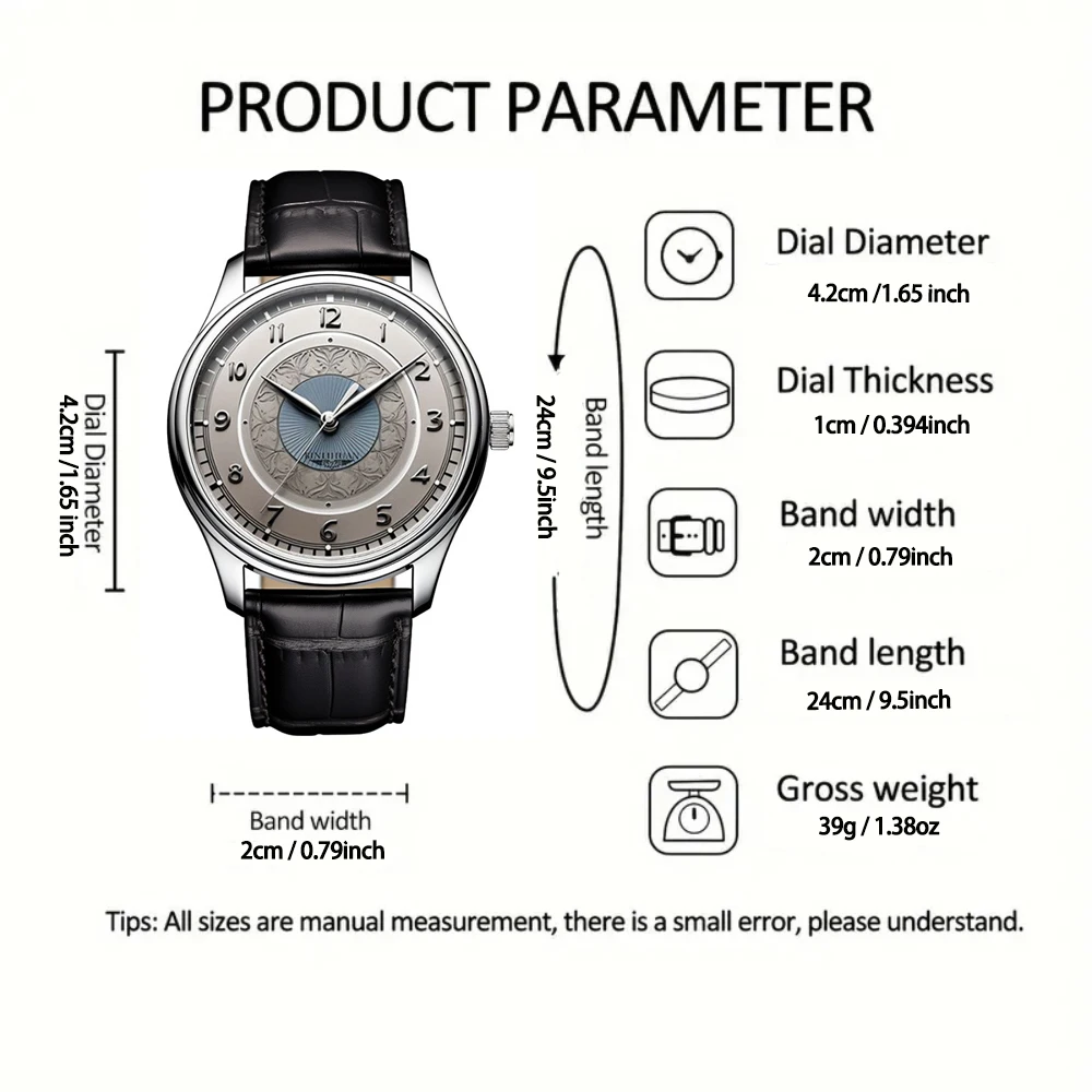 Часы, комплект из 2 предметов, бесплатный браслет, модные мужские деловые черные кожаные водонепроницаемые кварцевые часы