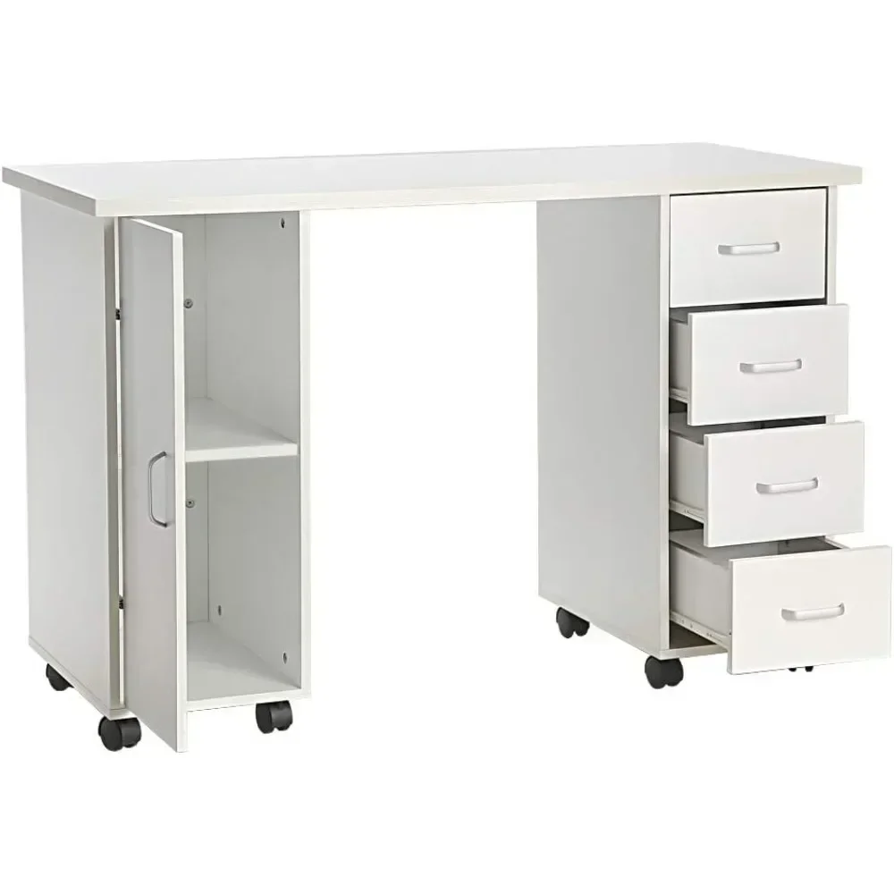 

Fashion Nordic Minimalist White Wooden Manicure Nail Table, Beauty Spa Desk Acetone Resistant Art Equipment