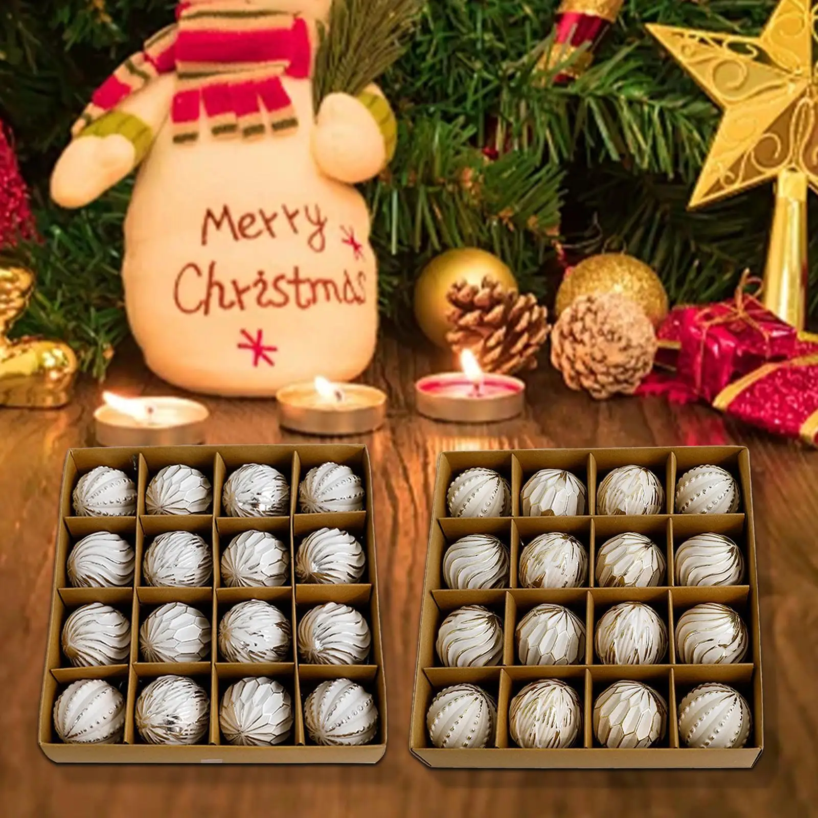 

16 Pcs Xmas Small Pendants Christmas Tree Decoration Hanging Xmas Decorative Baubles for Holiday Porch Yard Decorations Party