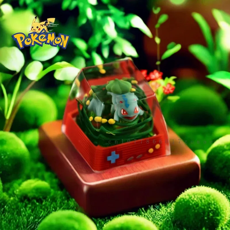 Pokemon Anime Character Bulbasaur Resin Keycaps Micro Landscape Handmade Customized Personalized Gift Mechanical Keyboard Keycap