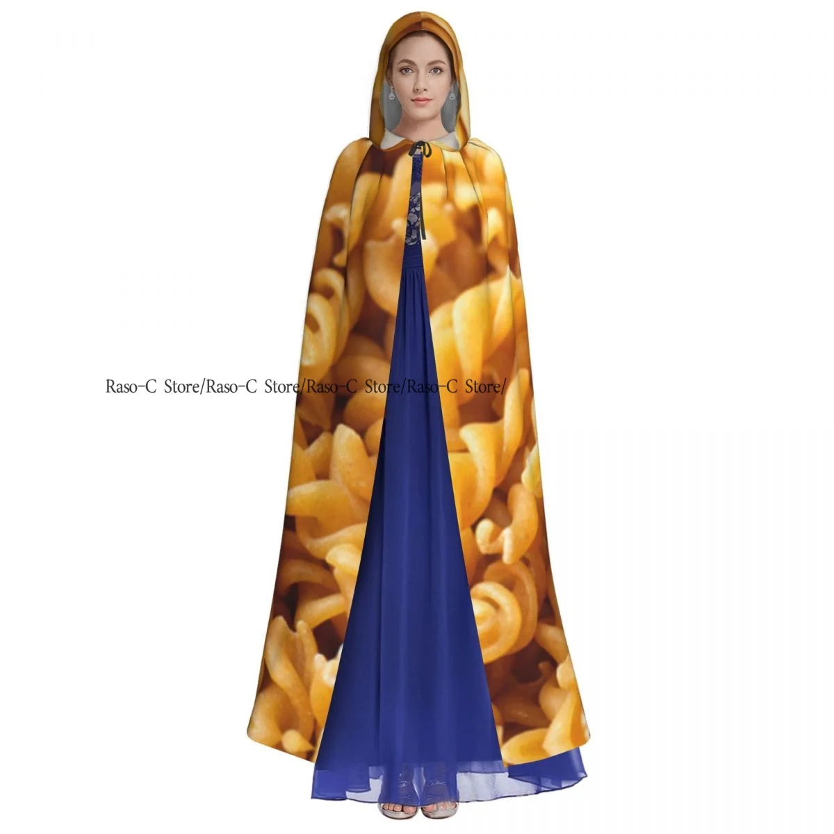 Unisex Adult Spiral Pasta Background Cloak with Hood Long Witch Costume Cosplay