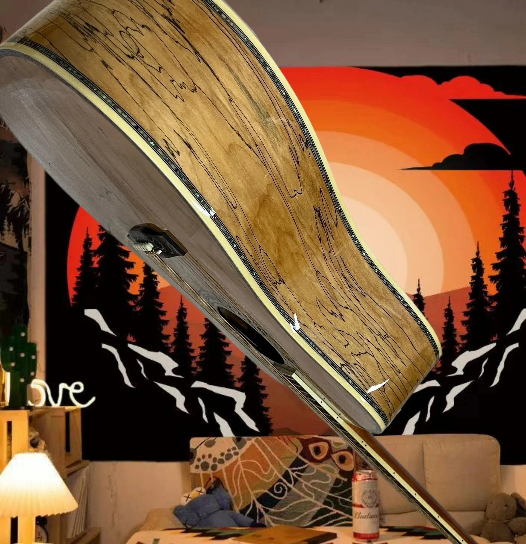 Hot sale 41 Inch D-shaped Acoustic Guitar Decayed Wood Large Vase Luxury Full Shell Solid Top Edged Decayed Wood