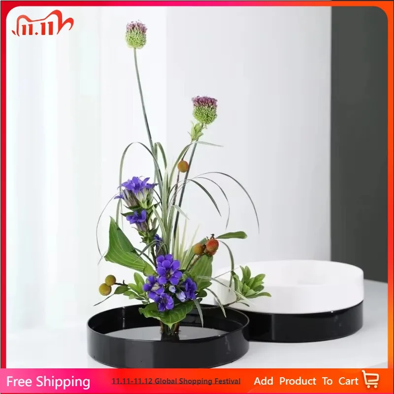 

2PCS Plastic flowerpot, circular flower arrangement vessel, Japanese style small original flower planter, plastic succulent bowl