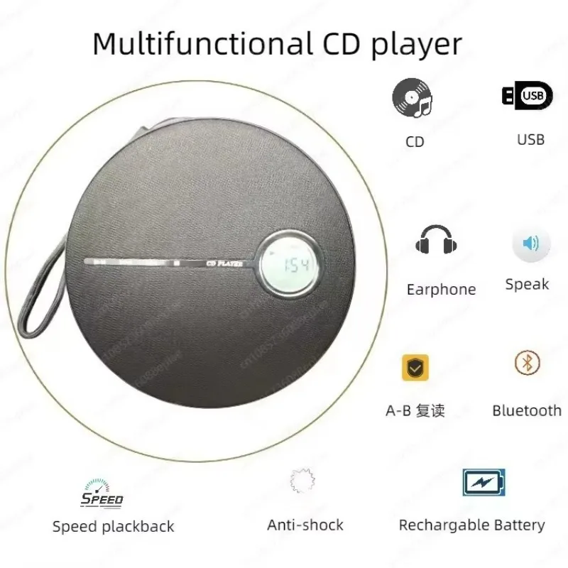 

CD-плеер Портативный Bluetooth-музыкальный плеер Mp3-альбом Walkman CD-плеер