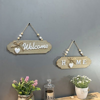 Vintage Welcome Sign Hanging Decor with Small Heart Ornament Home Kitchen Bathroom Living Room Bedroom Restaurant Outdoor Use