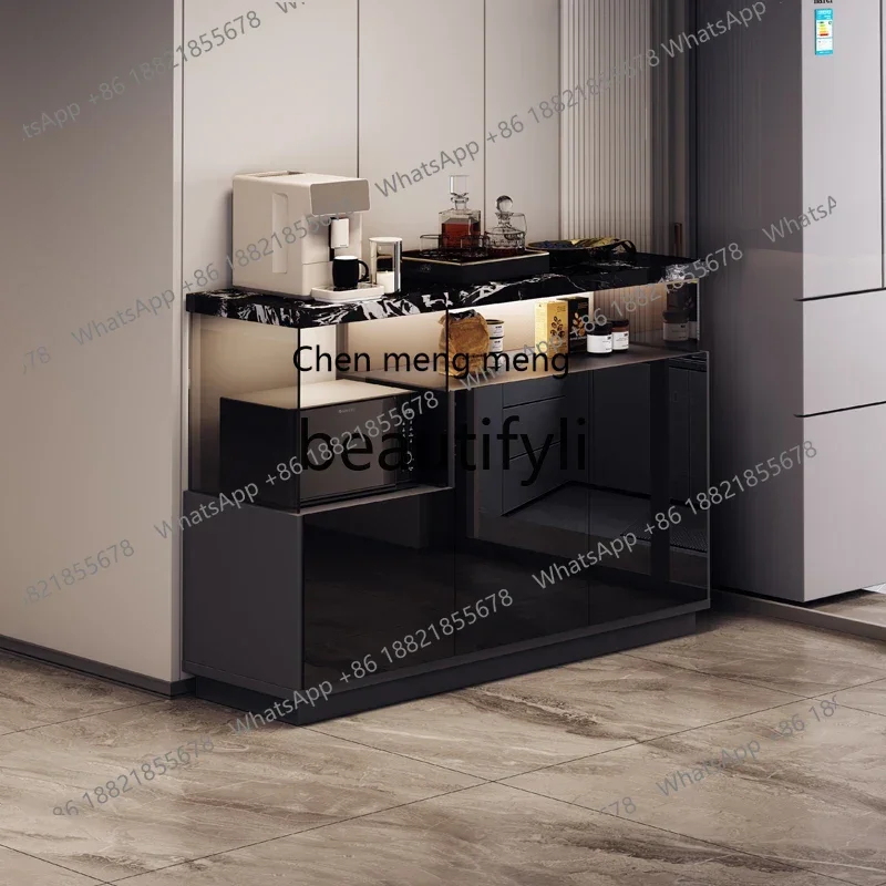 N178 G Minimalist dining room wall locker living room storage tea side cabinet rock slab coffee machine placement table