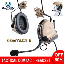 WADSN Comtact II Tactical Helmet Headset with 20mm Rail Adapter Airsoft CS Shooting Headphone Army Earphone+U94 PTT