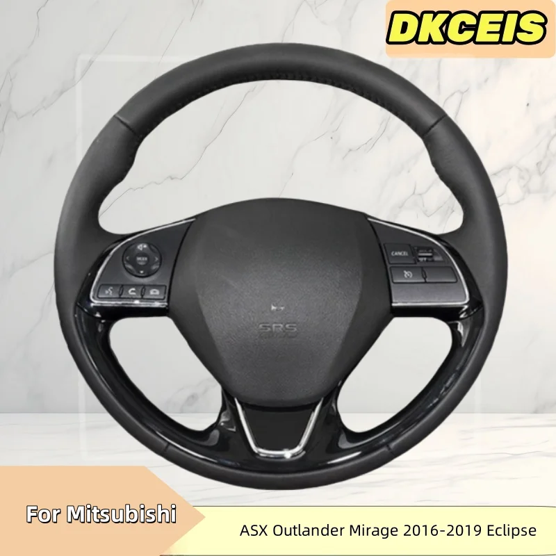 Car Steering Wheel Cover Faux Leather For Mitsubishi ASX Outlander Mirage 2016-2019 Eclipse Steering Cross Wheel Braiding Cover