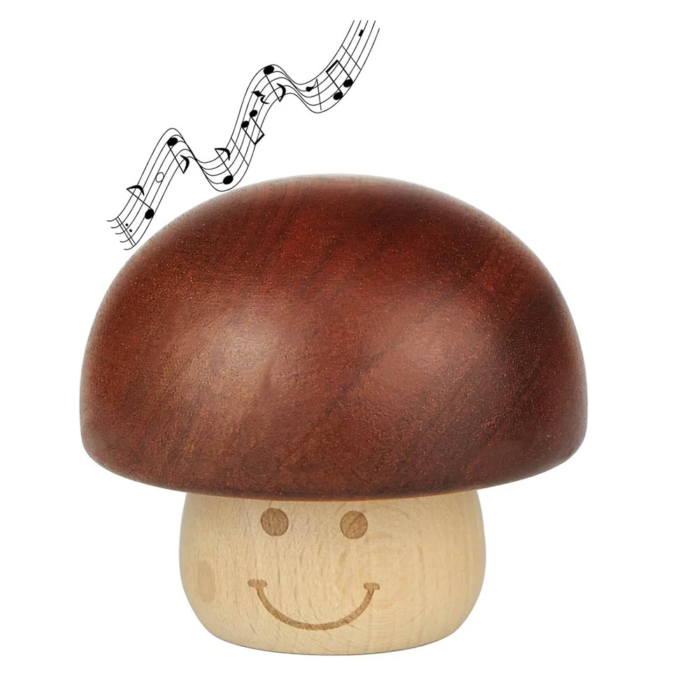 You Are My Sunshine Music Box, Wood Engraved Vintage Cute Mushroom Wind Up Musical Gifts For Boyfriend Woman Husband