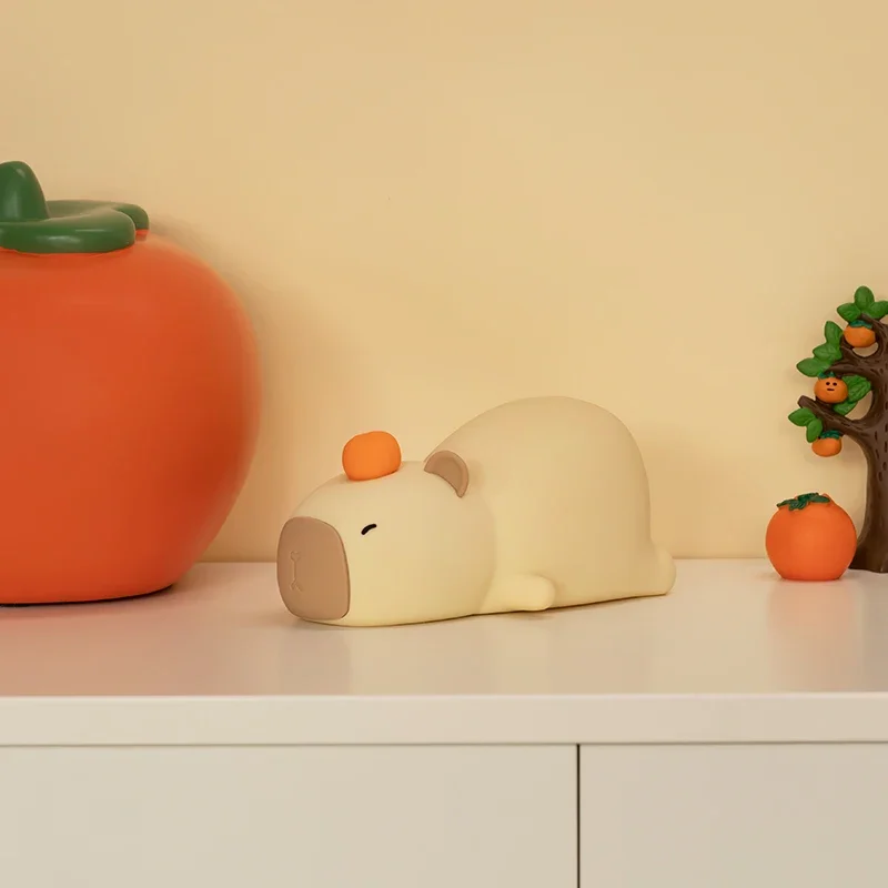 Capybara Cute Silicone LED Cartoon Night Light USB Rechargeable Dimming Sleep Night Lamp For Childrens Room Decor Birthday Gift