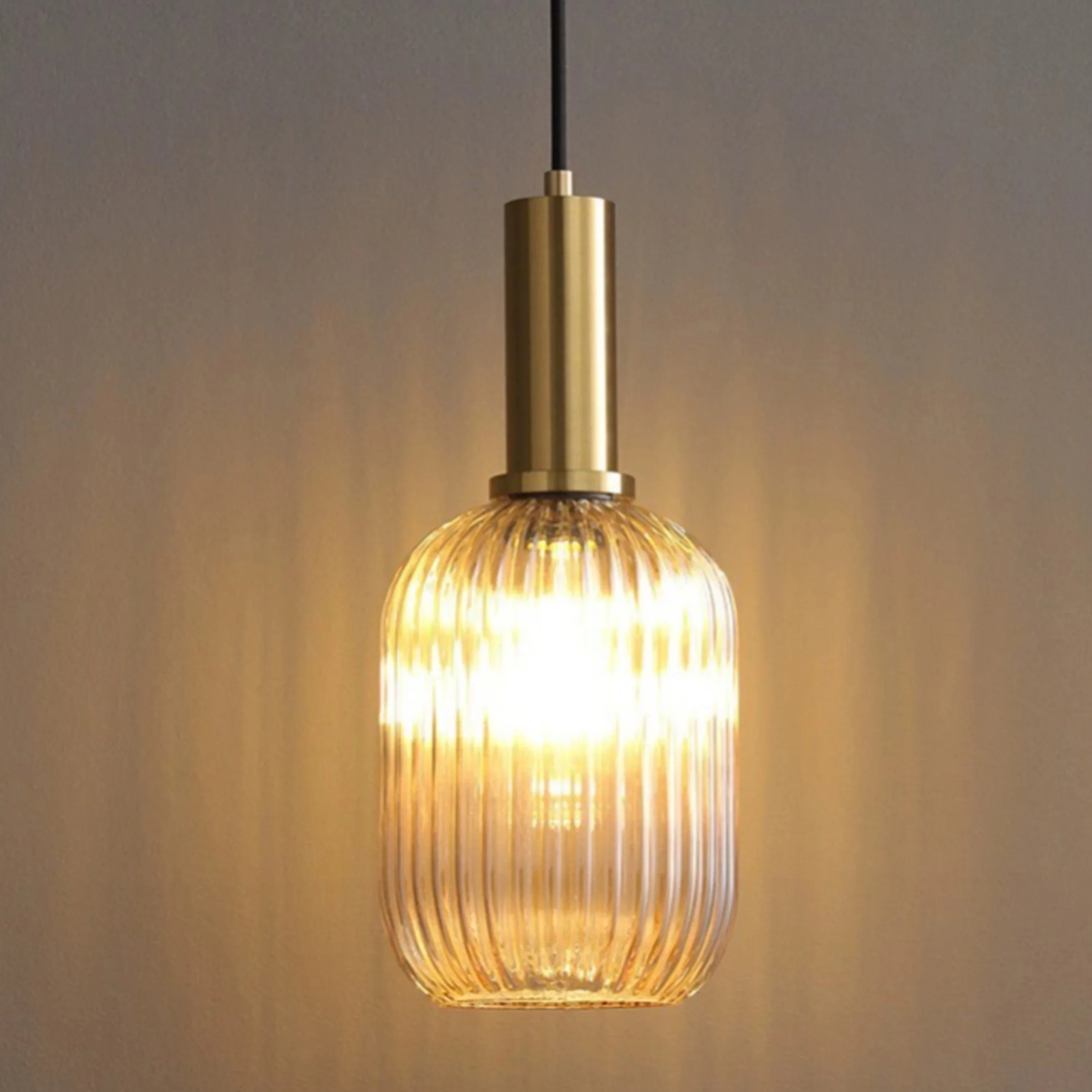 Nordic Glass Pendant Light Cognac White Green Single Head Dining Room Hanging Lamp Bedroom Cafe Bedside Balcony Study Home Decor