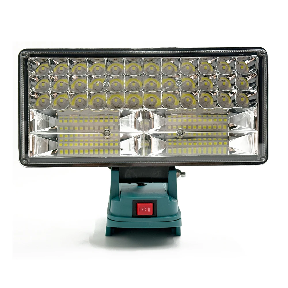 Kabellose LED-Arbeitsleuchte Kompatibel mit Makita-Akkus, Zweistufig Einstellbare Flutlichtleuchte bis zu 90W 5400 Lumen mit USB-Ladeanschluss